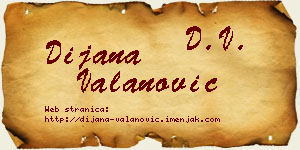 Dijana Valanović vizit kartica